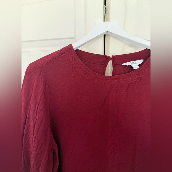 Women's Croft & Barrow Simple Blouse Maroon Red Dark Red Wine Merlot Size XL - Picture 7 of 11